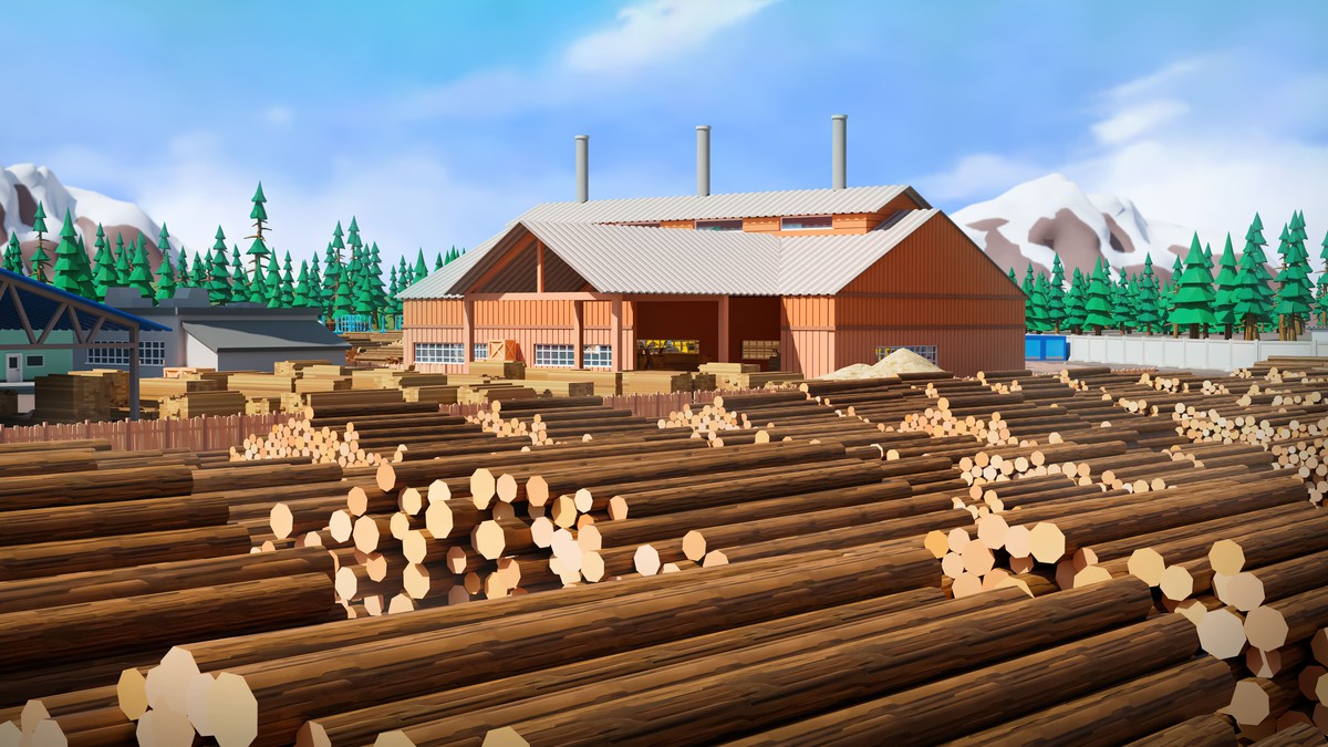 Logging Facility - Low Poly 3D Models Pack