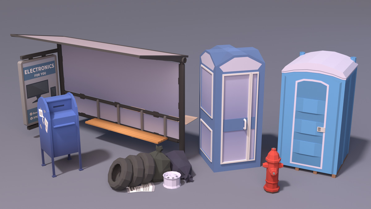 Modern City Props Pack (Stylized) – BoznaWhat