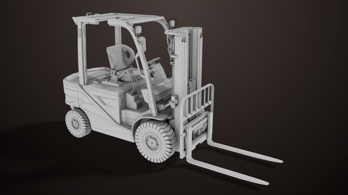 Forklift Truck03 Yellow URP HDRP Textures