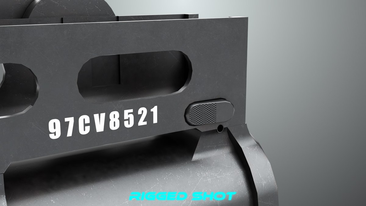 6 Grenade Launcher Black URP HDRP Textures