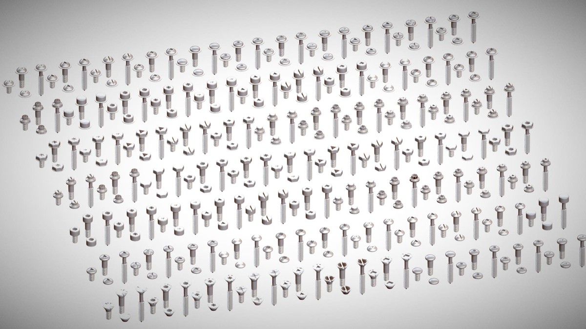 308 Bolt Screw & Head Pack - Low Poly Realistic Kitbash - Industrial Props Set