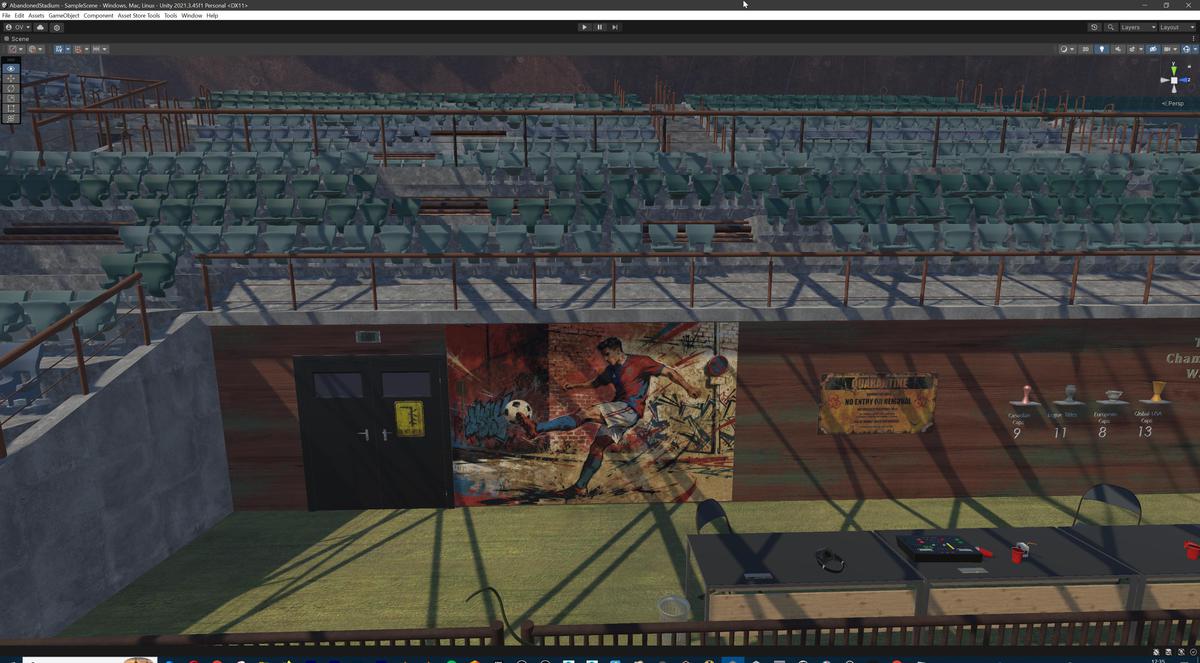 Abandoned Post-Apocalyptic Football Stadium - Modular Environment 3d Level