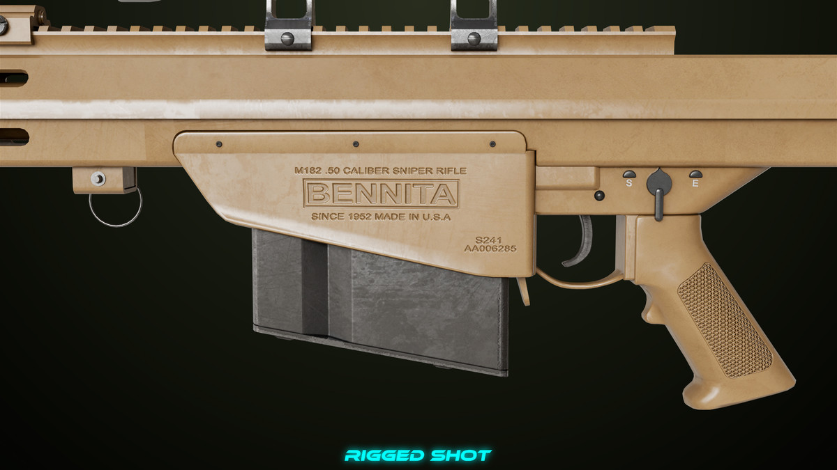 Sniper Rifle 02 Black and Sandal Single Map URP HDRP