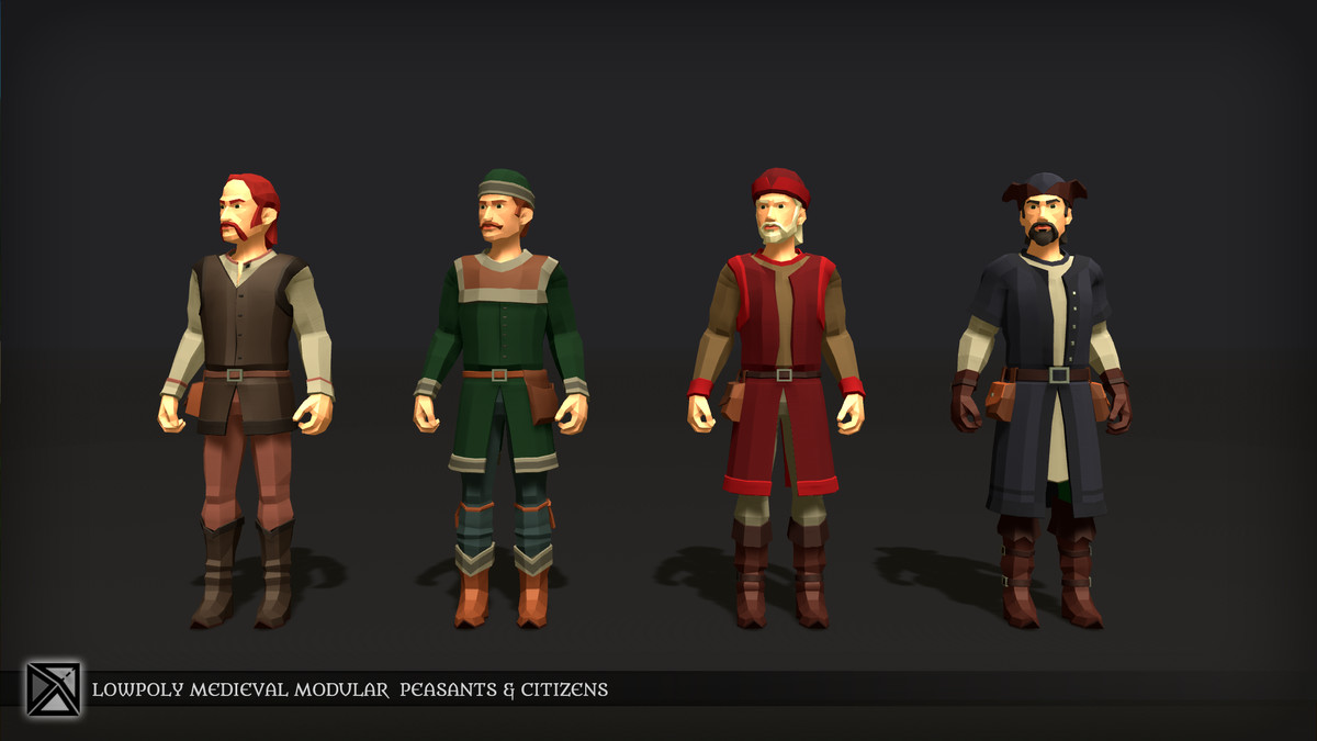 Lowpoly NPCs Bundle MEDIEVAL FANTASY SERIES