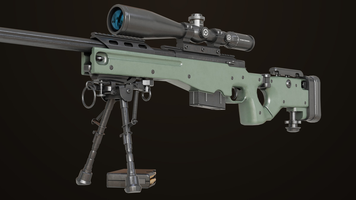 Sniper Rifle 03 Green URP HDRP Textures