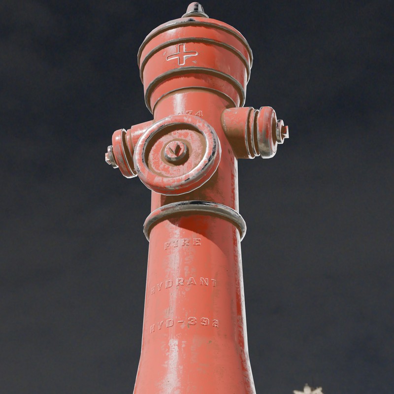 Rusty Fire Hydrant – Low Poly PBR with LODs (4 Variations)