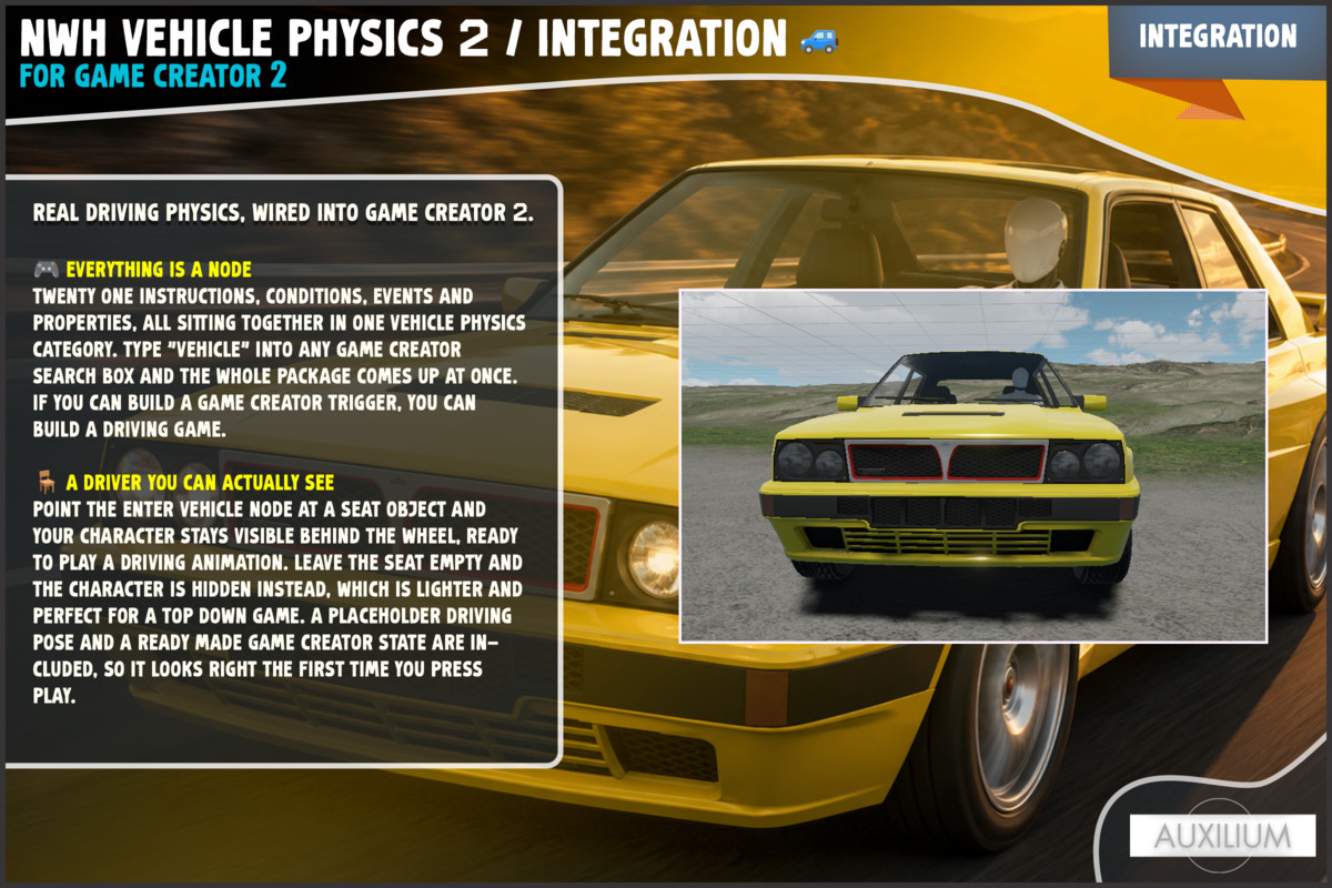 NWH Vehicle Physics 2 Integration for Game Creator 2