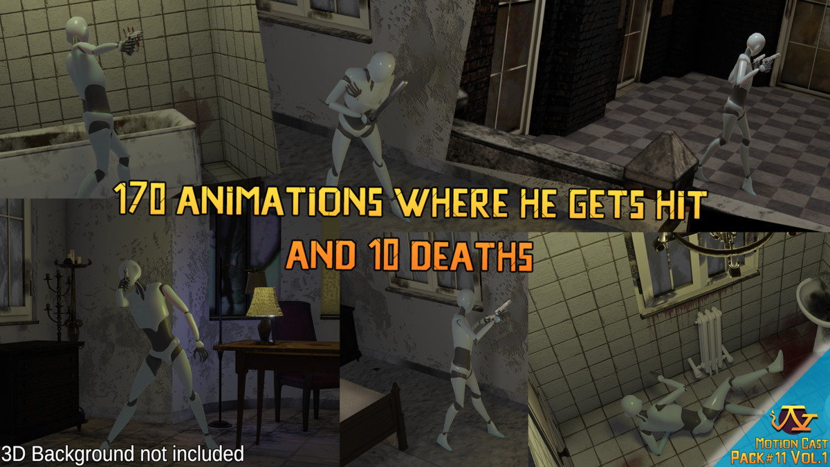 Classic 3D Survival Horror animations (Motion Cast#11 Vol.1)