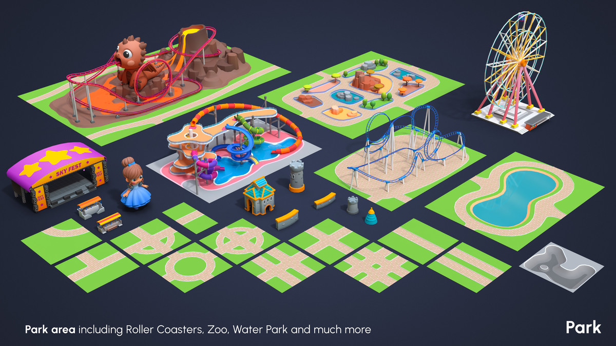 Cartoon City - Low Poly City 3D Models Pack