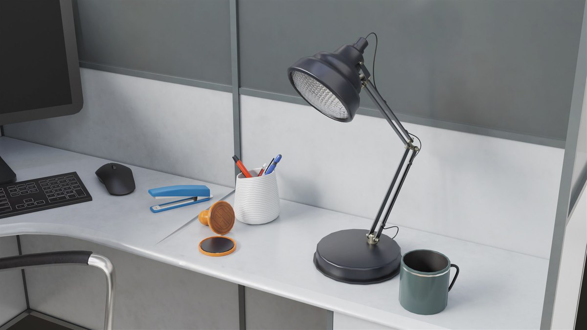 Office Desk Props Single Mat URP HDRP Textures