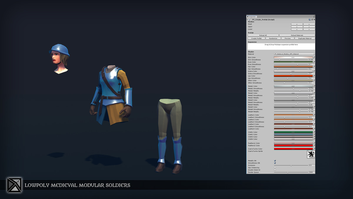 Lowpoly Medieval Modular Soldiers v1.2