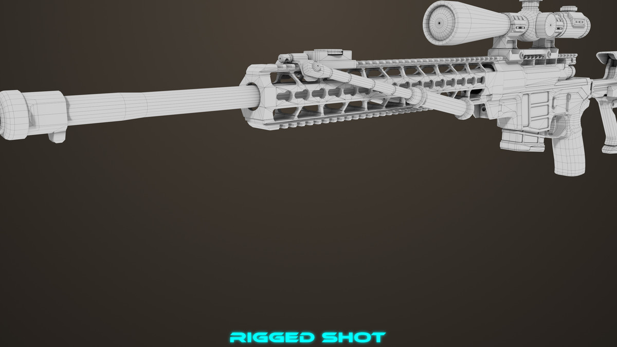 Sniper Rifle 04 Black URP HDRP Textures
