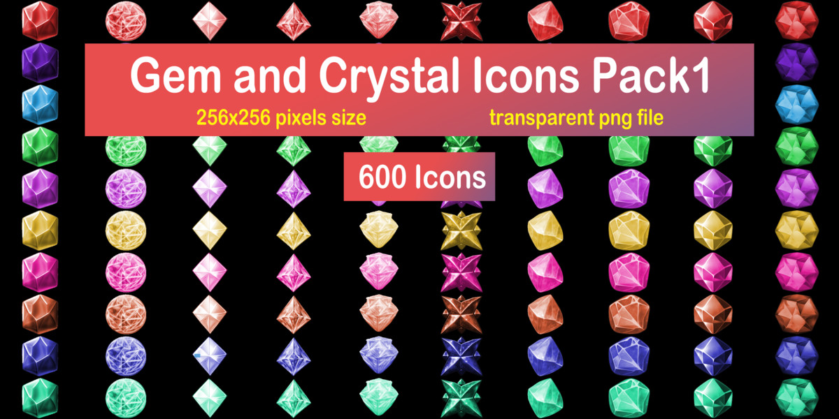 Gem and Crystal Icons Pack 1