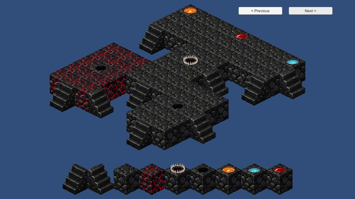 2D Isometric Modular Tileset – Grass & Lava