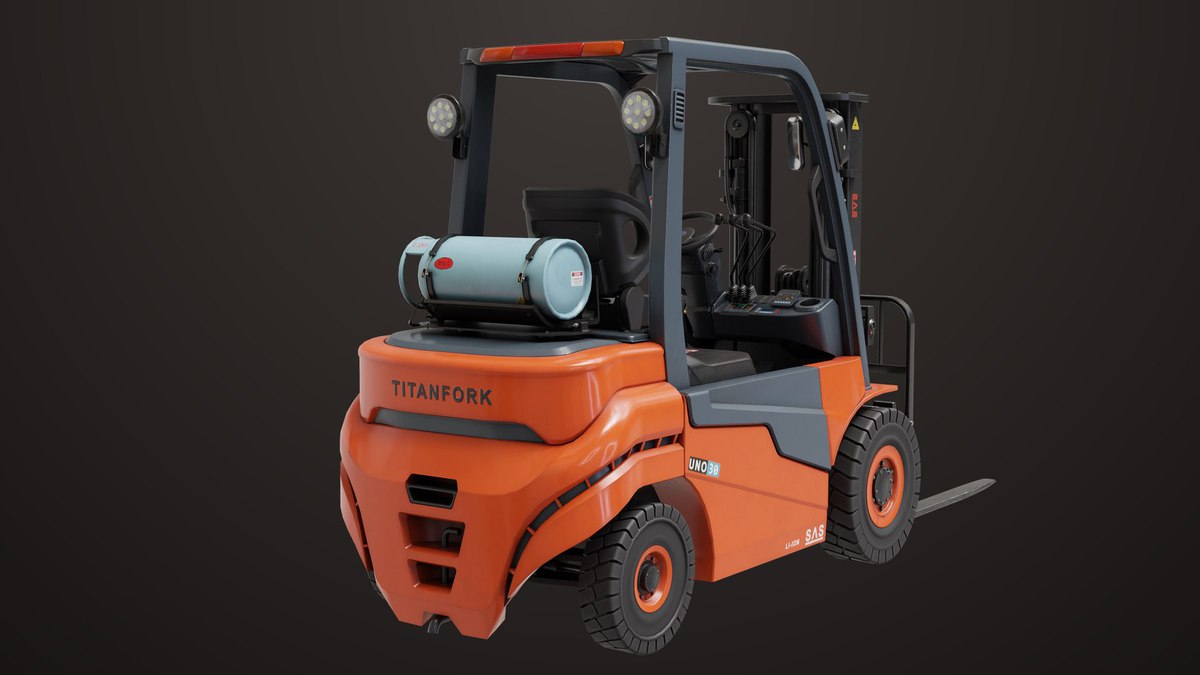 Forklift Truck 02 Orange URP HDRP Textures