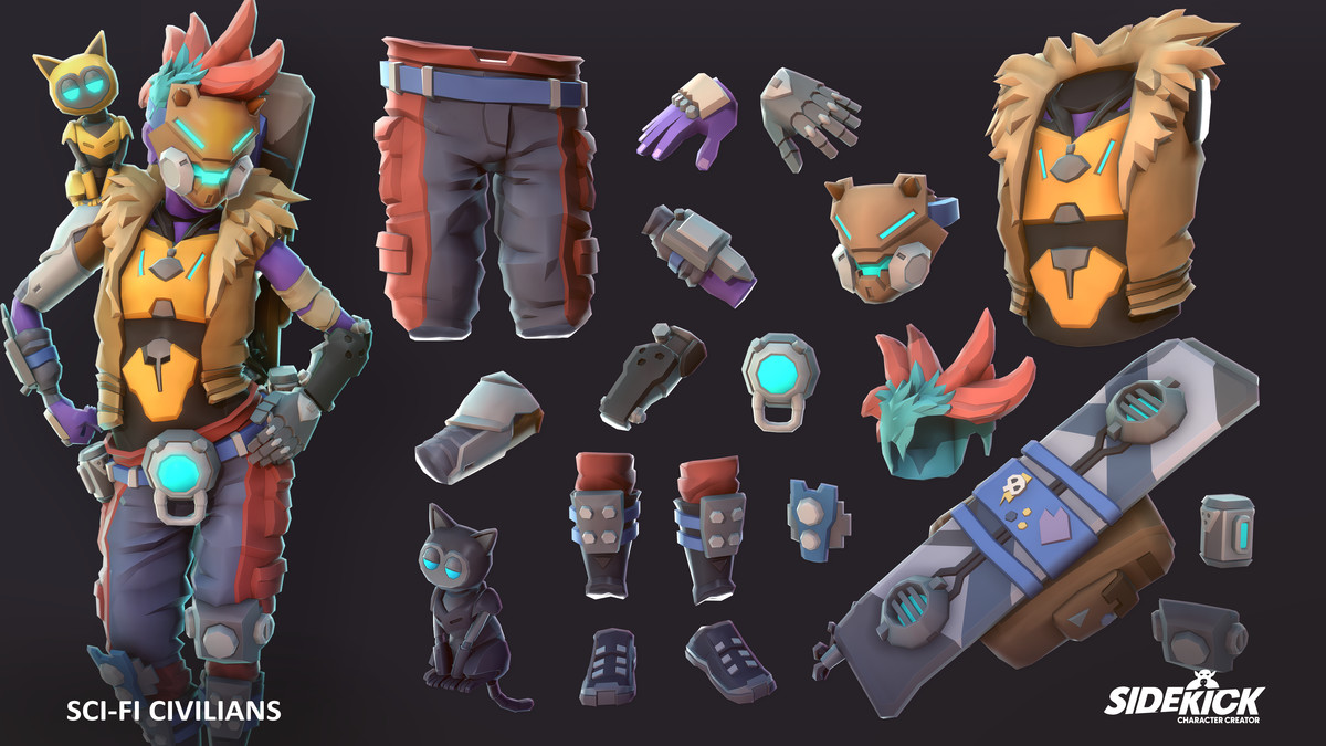 Sci-Fi Civilians – Sidekick Modular Characters by Synty