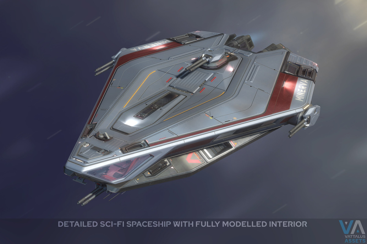 Spaceship with Full Interior: Minerva Corvette