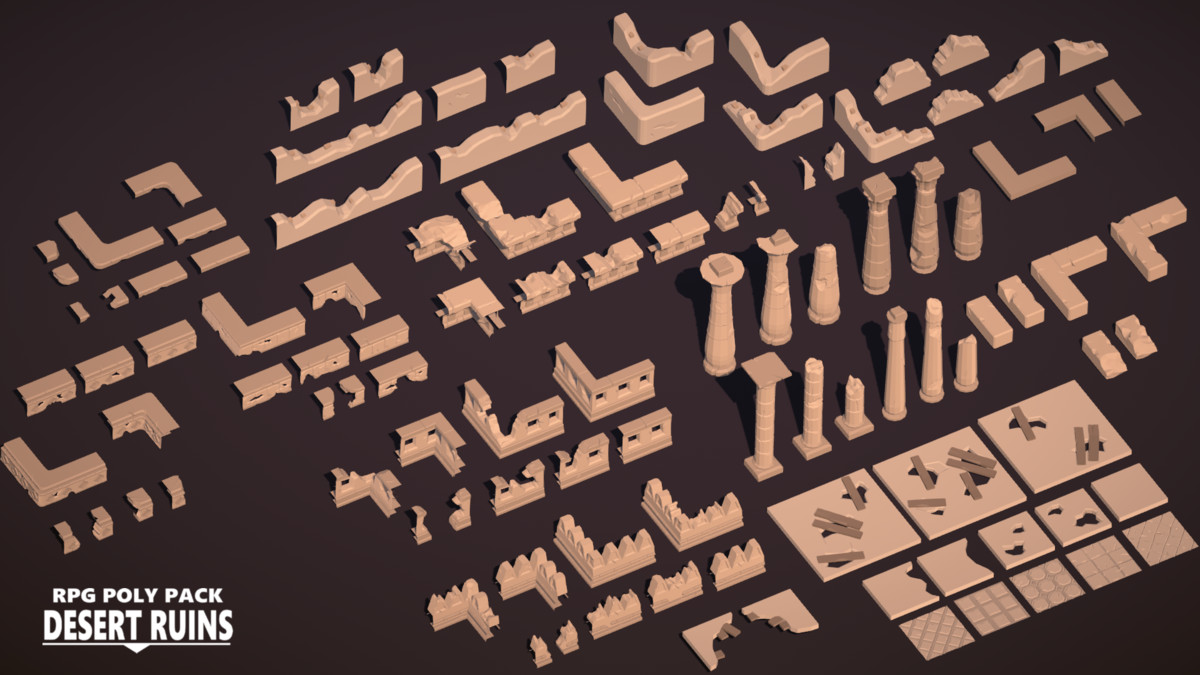 RPG Poly Pack - Desert Ruins