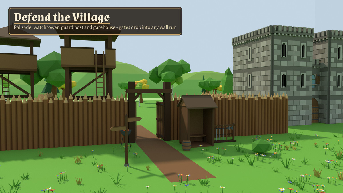 Low Poly Medieval Village - Modular Kit