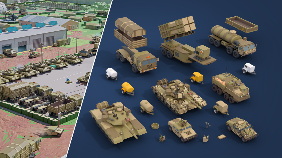 Military 2 - Low Poly 3D Models Pack