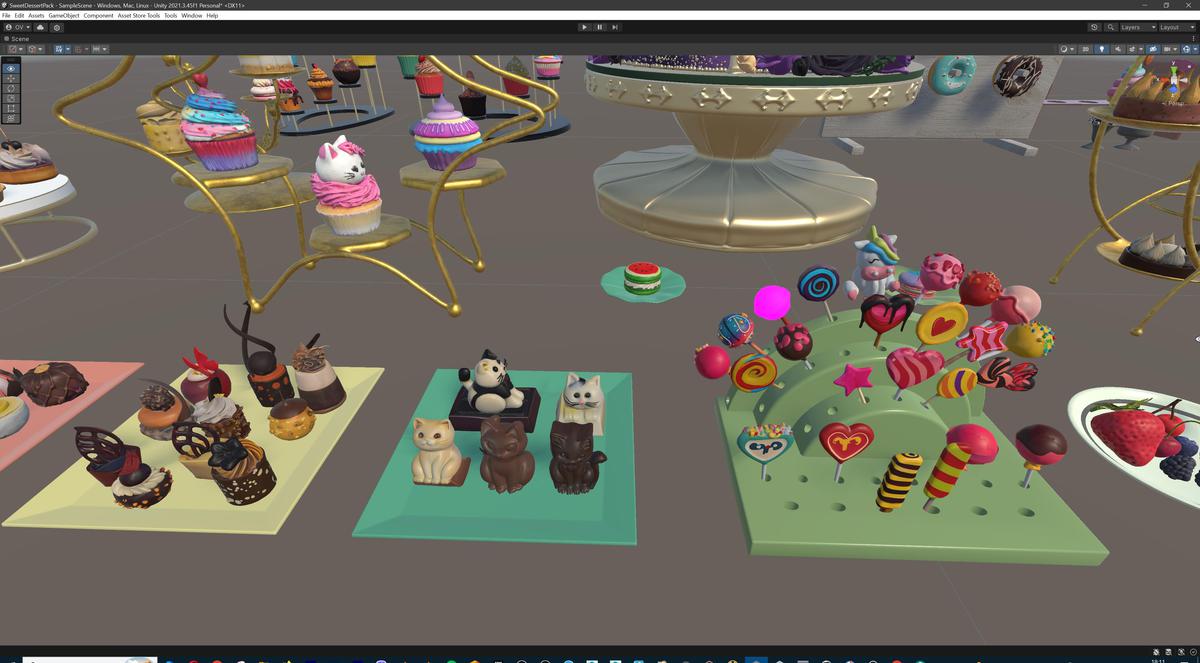 Sweet Dessert Asset Pack (Donuts, Cupcakes, Cake, Ice Cream, Candy)