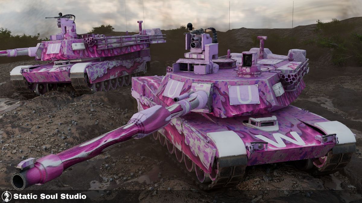 M1A2 Abrams Battle Tank Pack ( 8 Skin Design , Customizable Pieces , Optimized )
