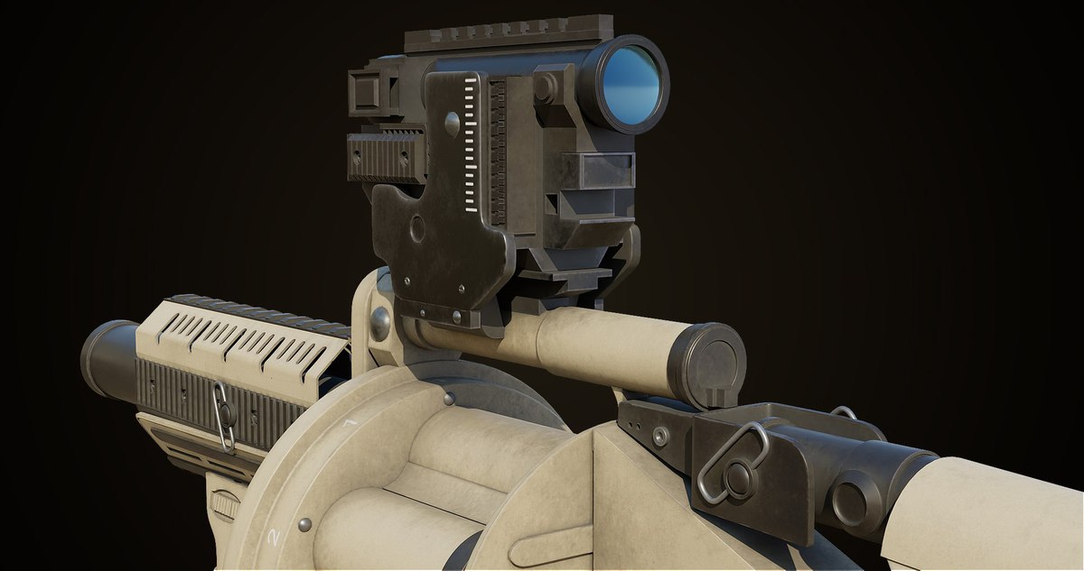 Grenade Launcher 01 Sandal URP HDRP Textures