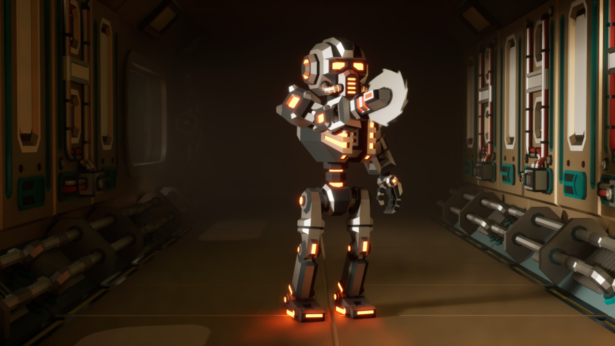 Modular Sci-Fi Robot Low-poly Stylized