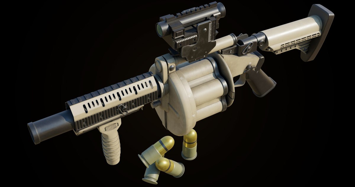 Grenade Launcher 01 Sandal URP HDRP Textures