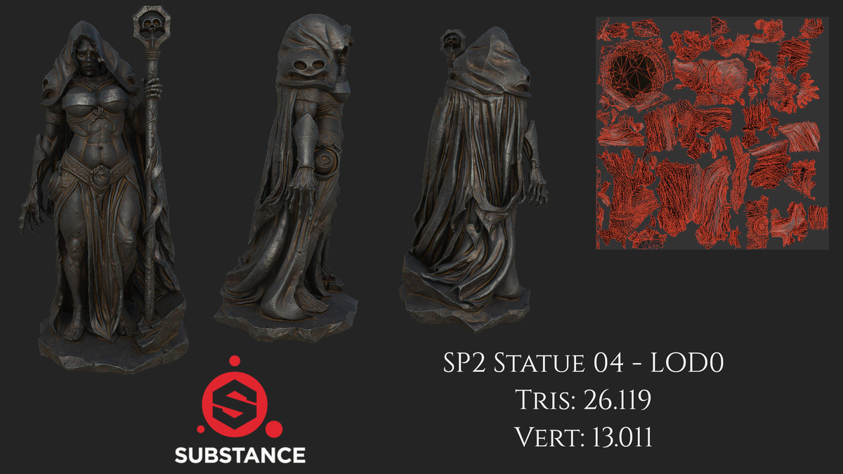 5 Dark Fantasy Statues (Pack 2)