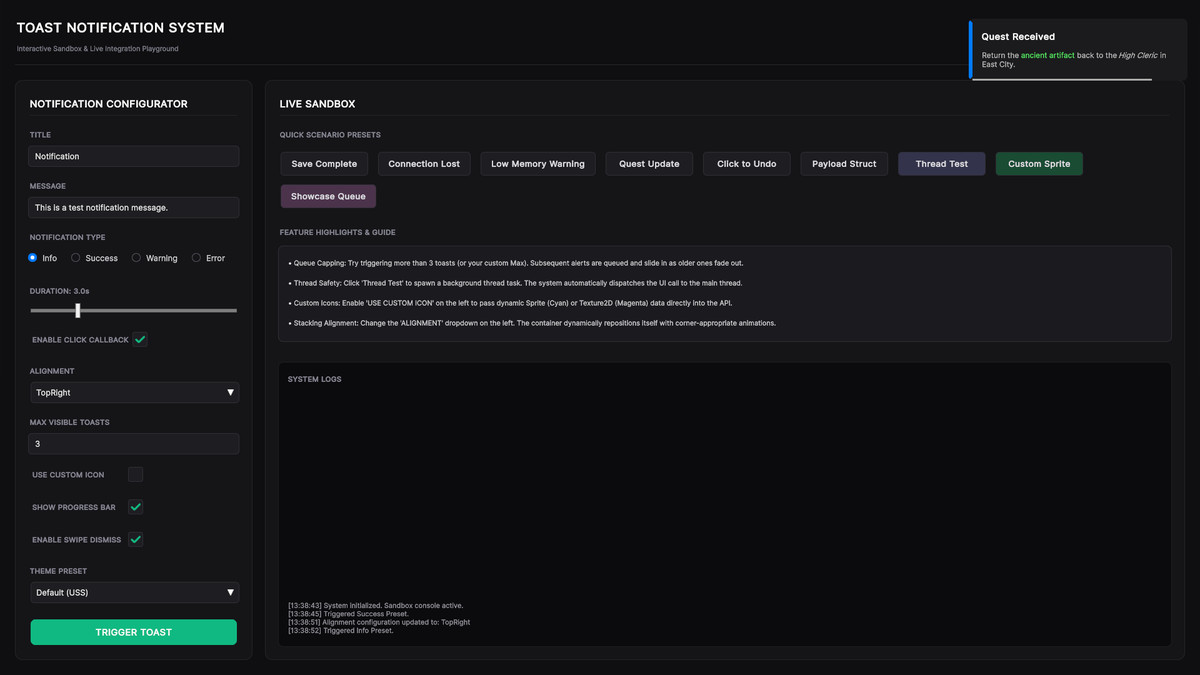 Toast Notification System