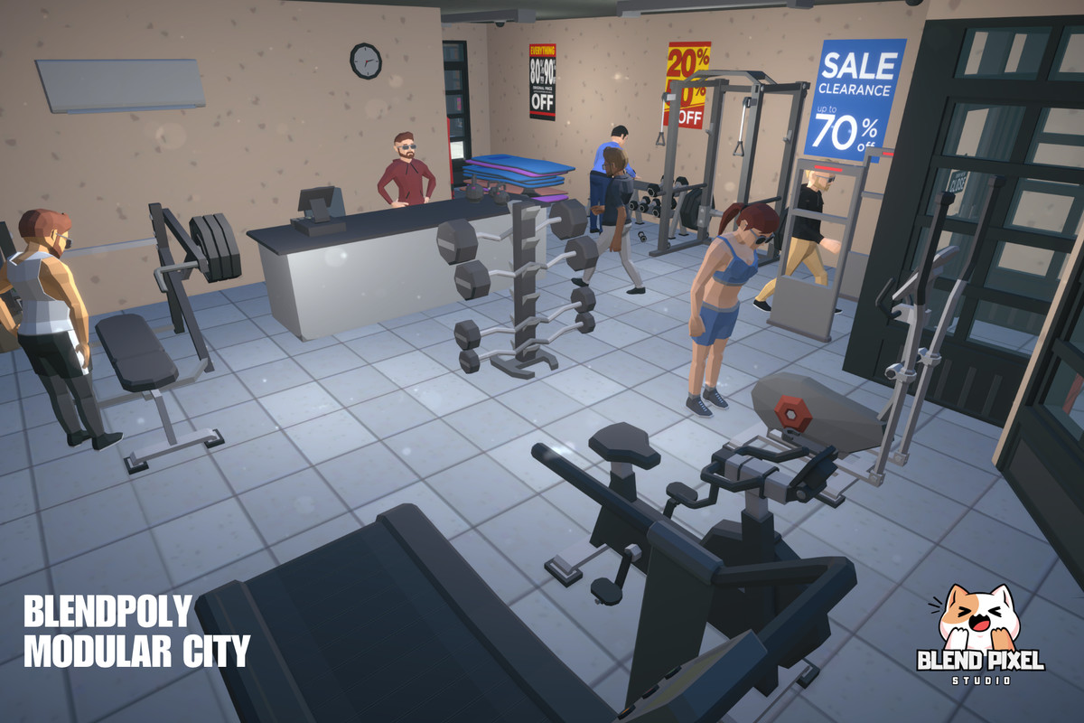 BlendPoly Modular City - Low Poly Assets