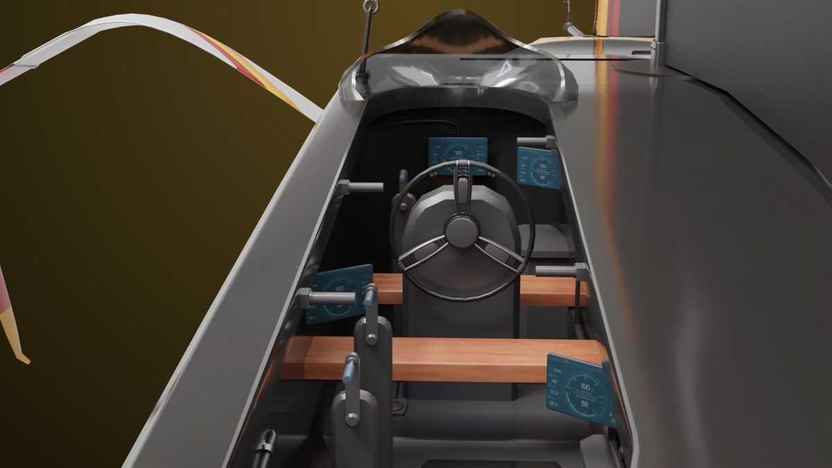 Yacht Hydrofoil Sailing Boat 01 Black URP HDRP Textures