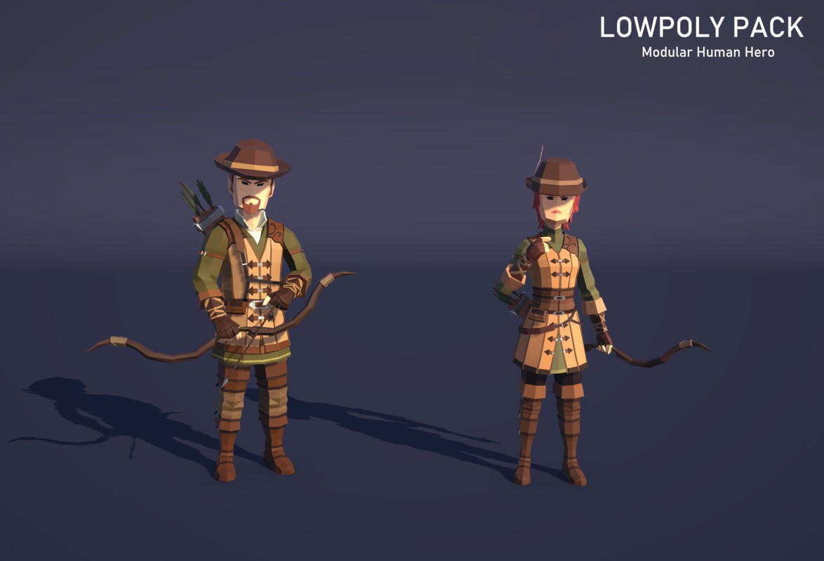 LowpolyPack_Modular Human Hero