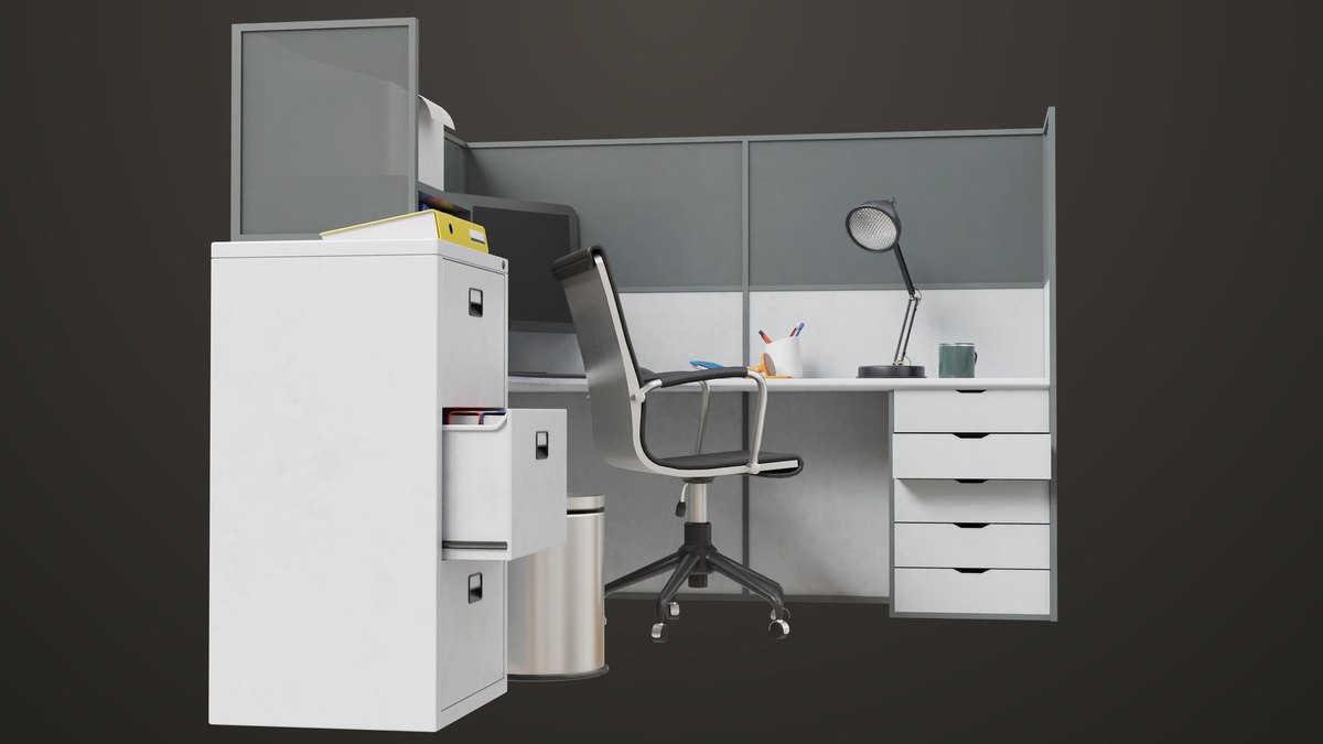 Office Desk Props Single Mat URP HDRP Textures