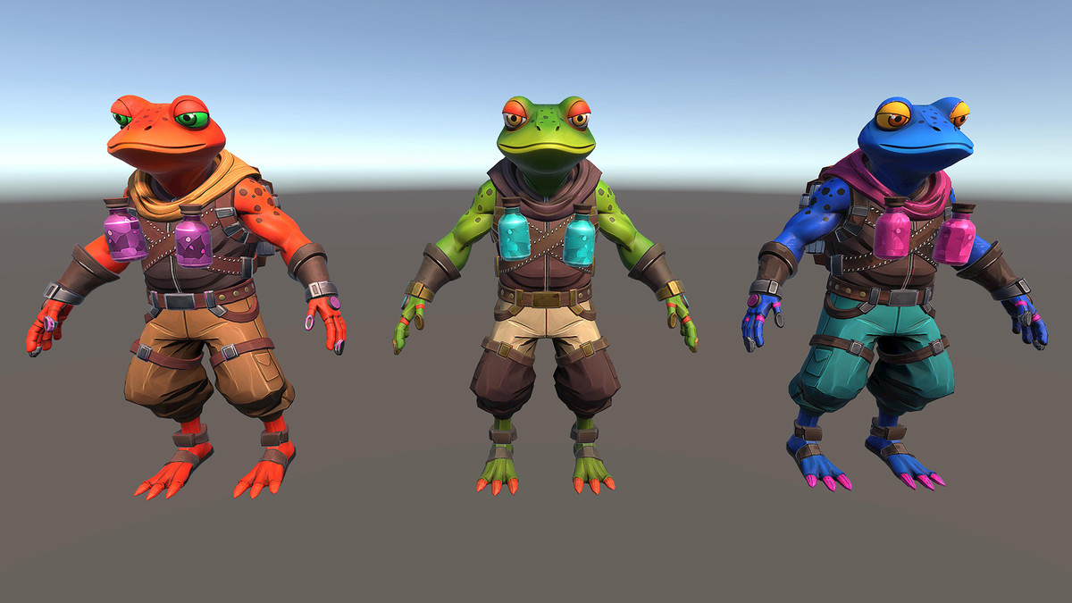Stylized Alchemist Frog – Fantasy Character Pack (3 Skins)