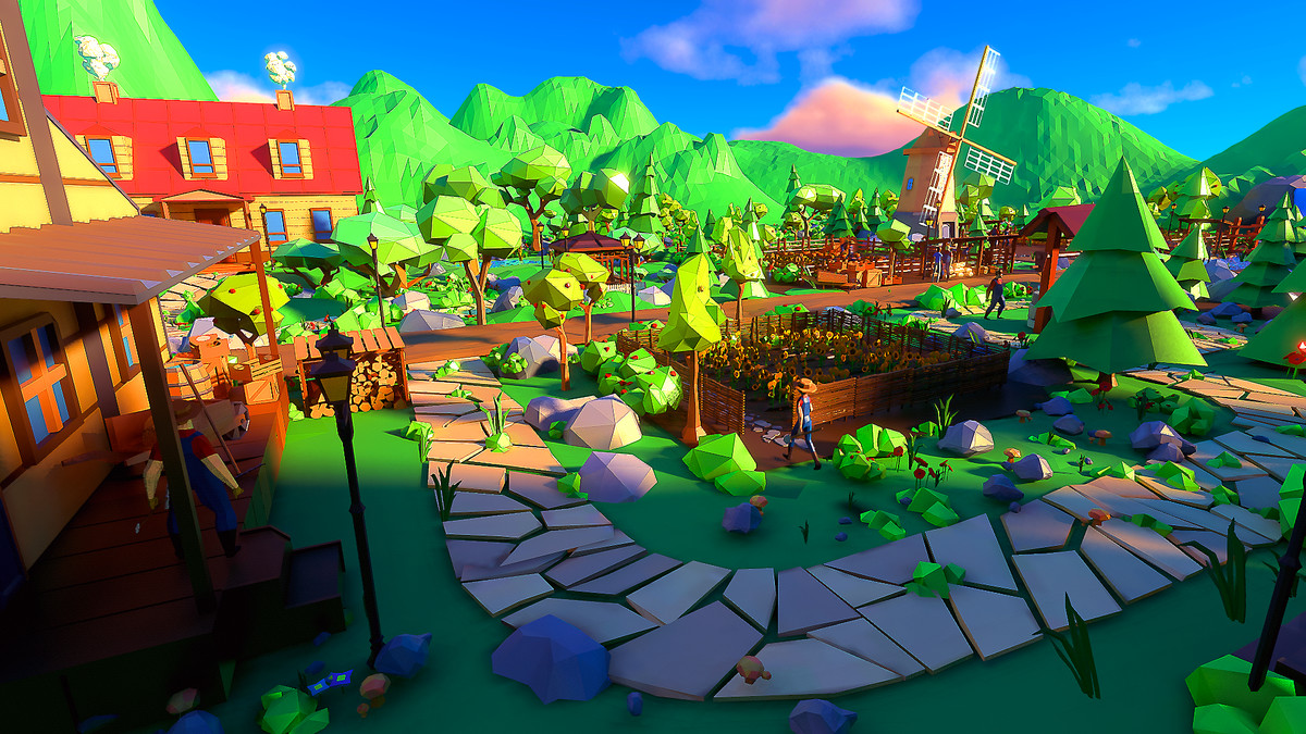Low Poly Farm. HappyLifeville