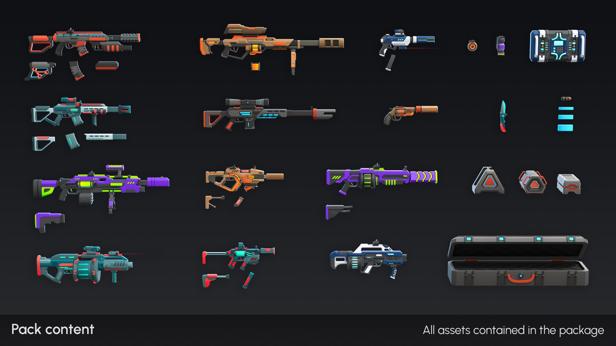 Sci-Fi Weapons Mini - Low Poly Asset Pack