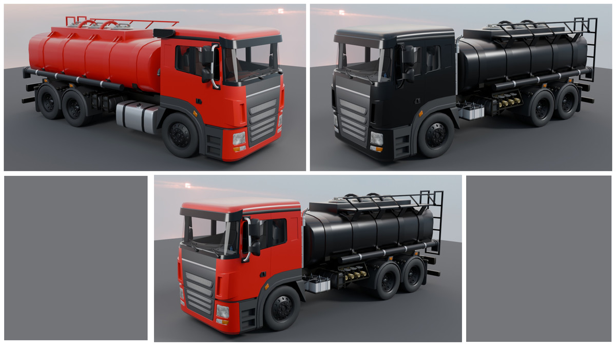 Modular Tanker Truck – Game Ready PBR Vehicle with Interior, UI Dashboard