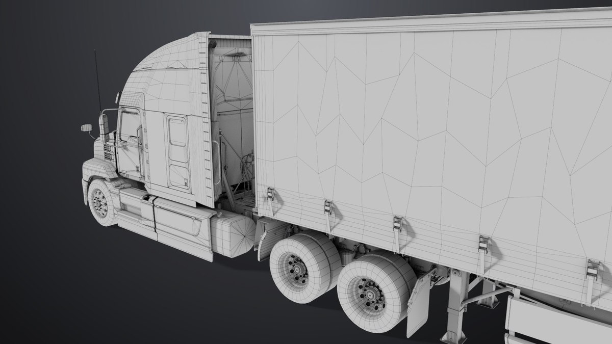 Heavy Truck 05 Curtainsider Trailer URP HDRP Textures