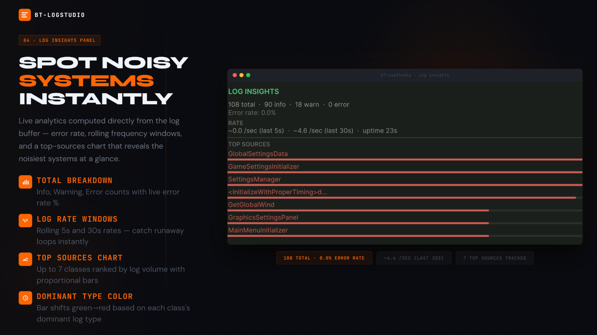 BT-LogStudio: Advanced Debug Console & Log Filter System