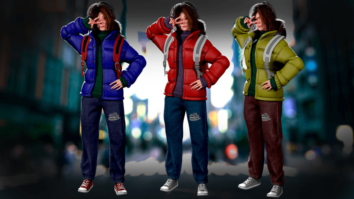 Urban Student Girl – Casual Winter Character