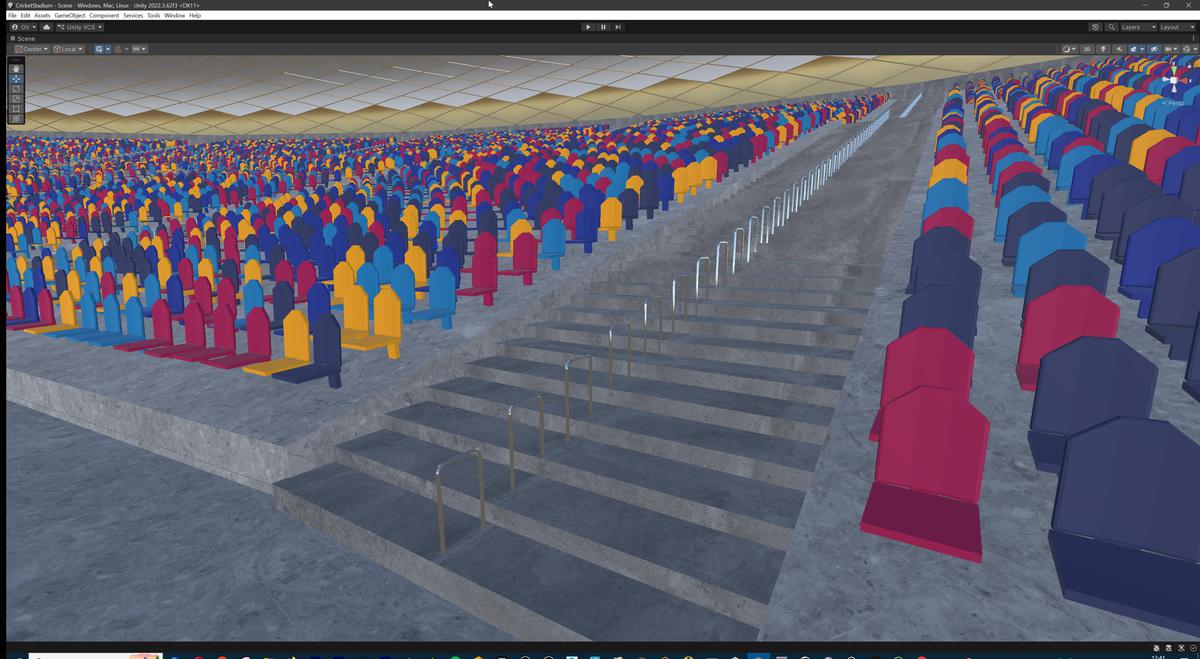 Modular Cricket Arena Stadium 3D Environment with Props