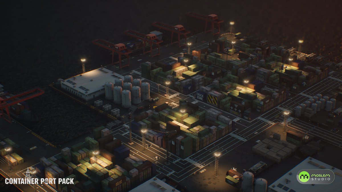 Realistic Modular Container Port Environment