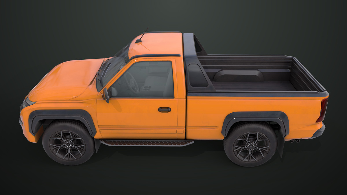 Pickup Truck01 Orange URP HDRP Textures
