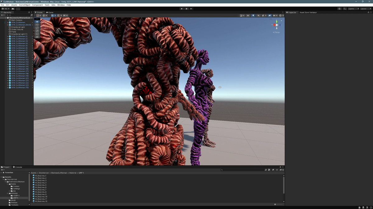 Bio Lines: Gut Woman, a Humanoid Character for horror games