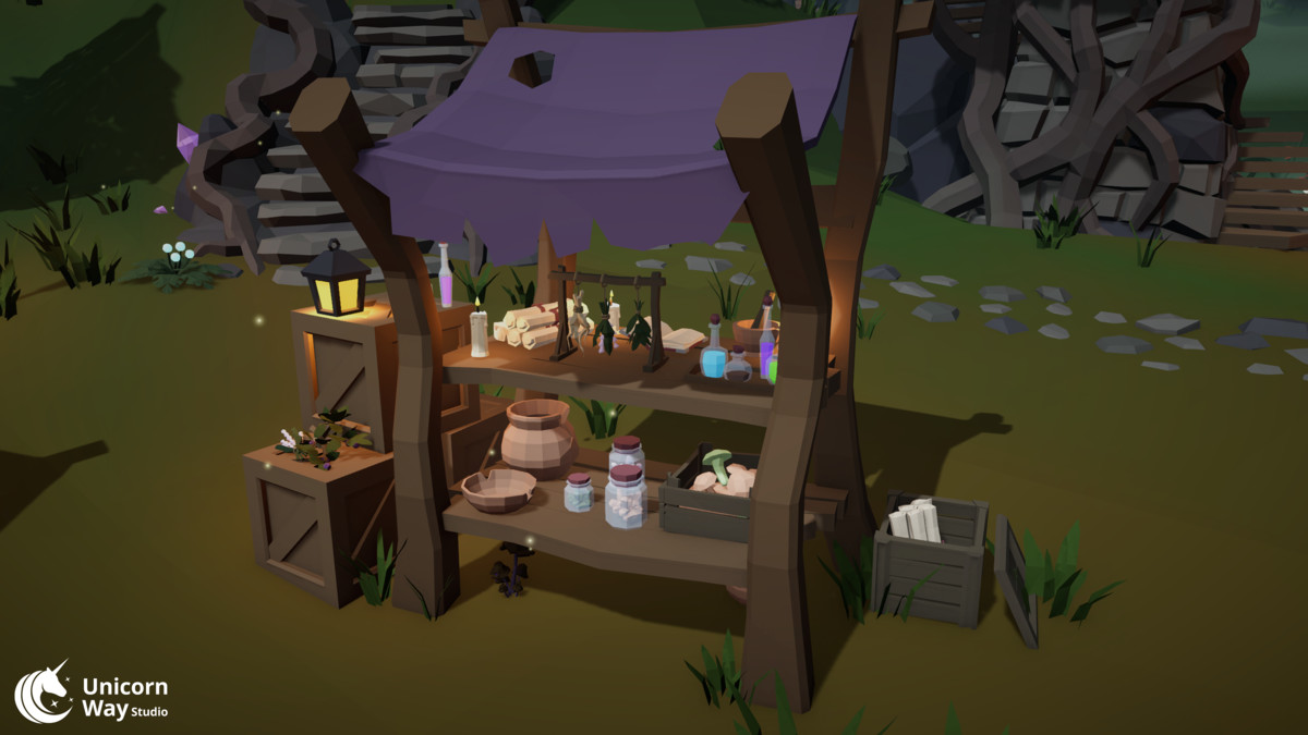 Fantasy Witch Village - Low Poly Stylized Pack