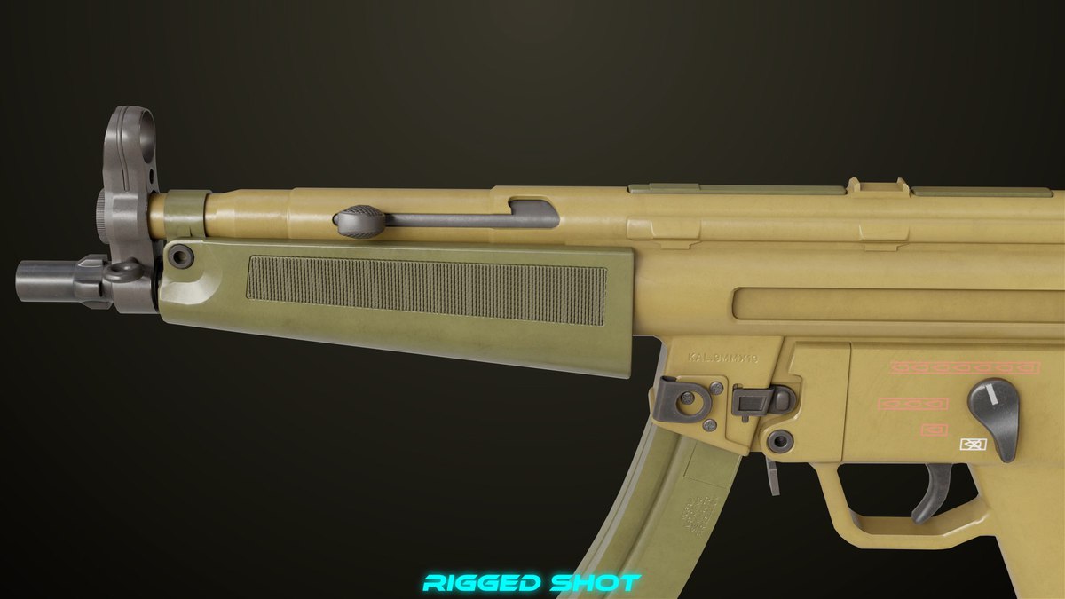 Two Machine Gun 15 Sandal Single Mat URP HDRP Textures