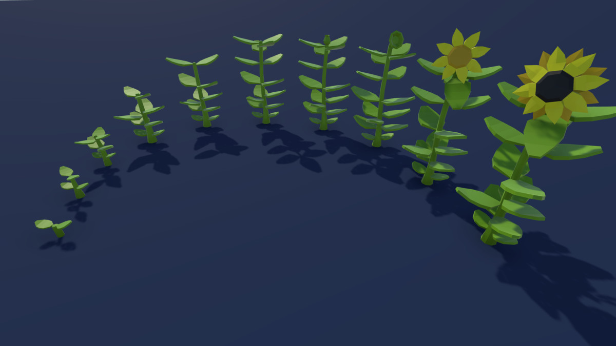 3D Lowpoly Grows Plants