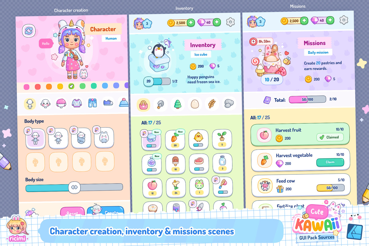 Cute Kawaii GUI Pack Sources